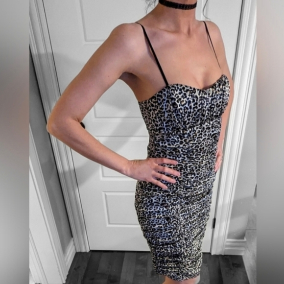 Leopard print spaghetti strap dress - Picture 2 of 6